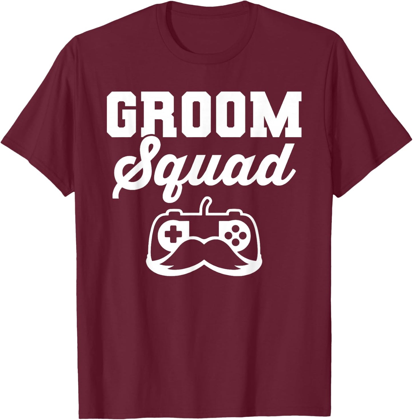 Groom Squad Bachelor Party Groomsmen Gamer T-Shirt - T-Shirt | Maroon