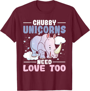 Chubby Unicorns Need Love Too - Zookeeper Rhino Rhinoceros T-Shirt - T-Shirt | Maroon
