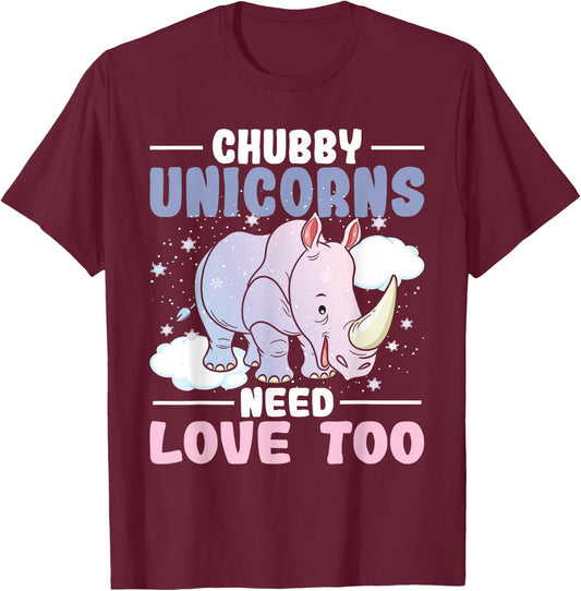 Chubby Unicorns Need Love Too - Zookeeper Rhino Rhinoceros T-Shirt - T-Shirt | Maroon