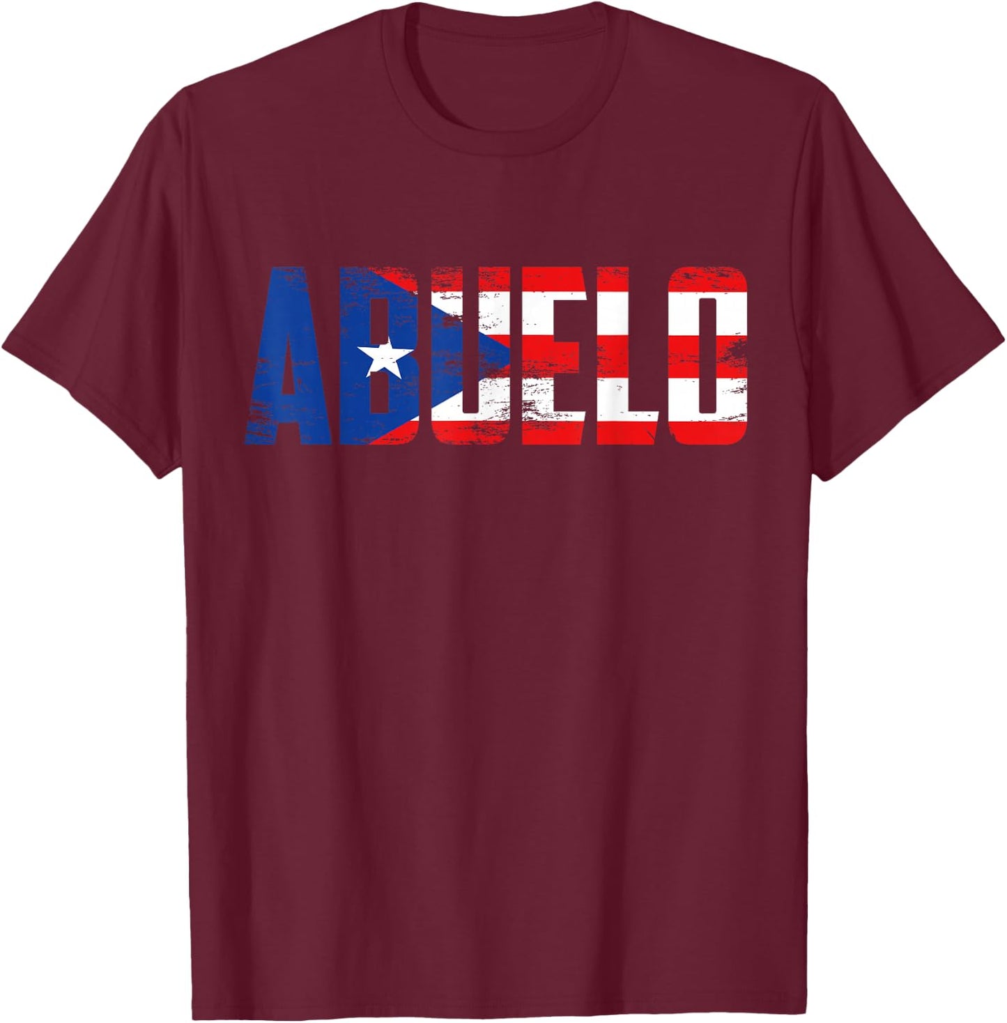 Abuelo Puerto Rico Flag Pride Fathers Day Puerto Rican Men T-Shirt - T-Shirt | Maroon
