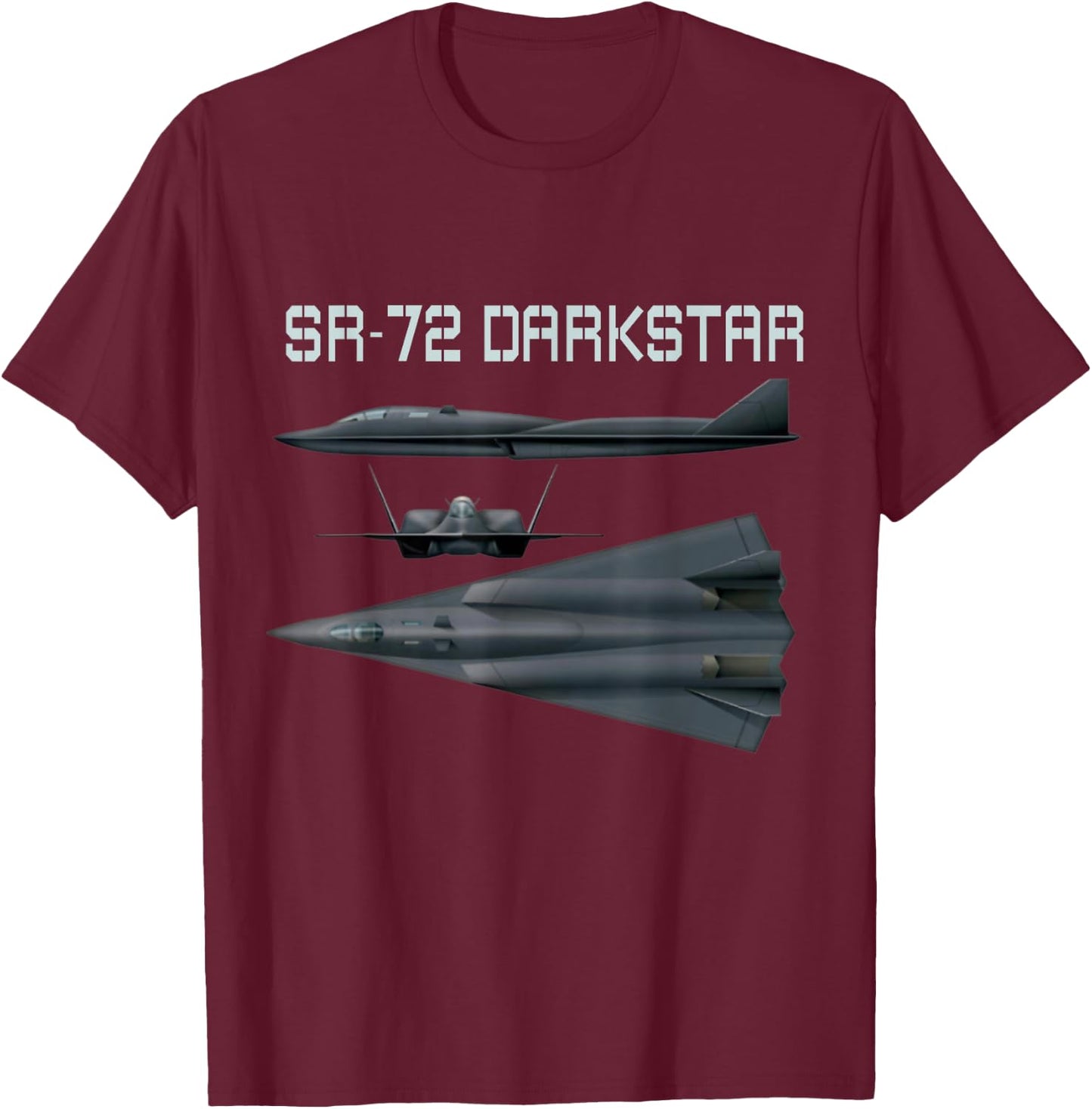Fun American Military Aviation SR-72 Blackbird II In Action. T-Shirt - T-Shirt | Maroon