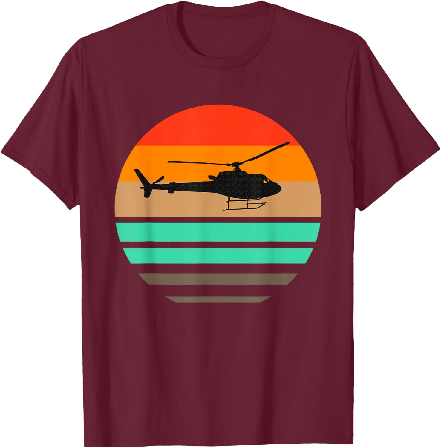 Vintage Helicopter Pilot T Shirt - Pilot and Mechanic Gifts T-Shirt - T-Shirt | Maroon