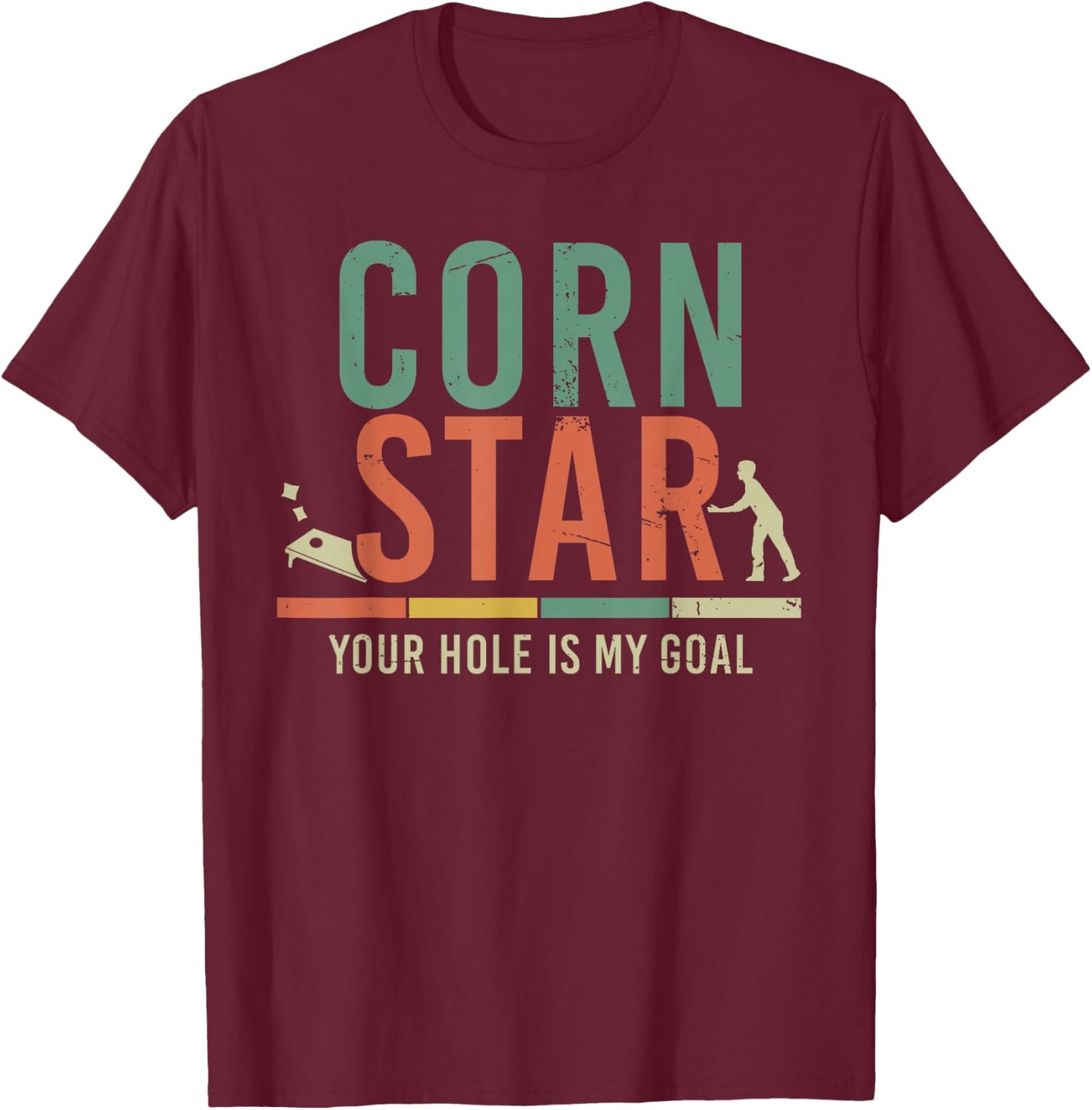Cool Cornhole Art Men Women Corn Hole Bag Toss Tournament T-Shirt - T-Shirt | Maroon