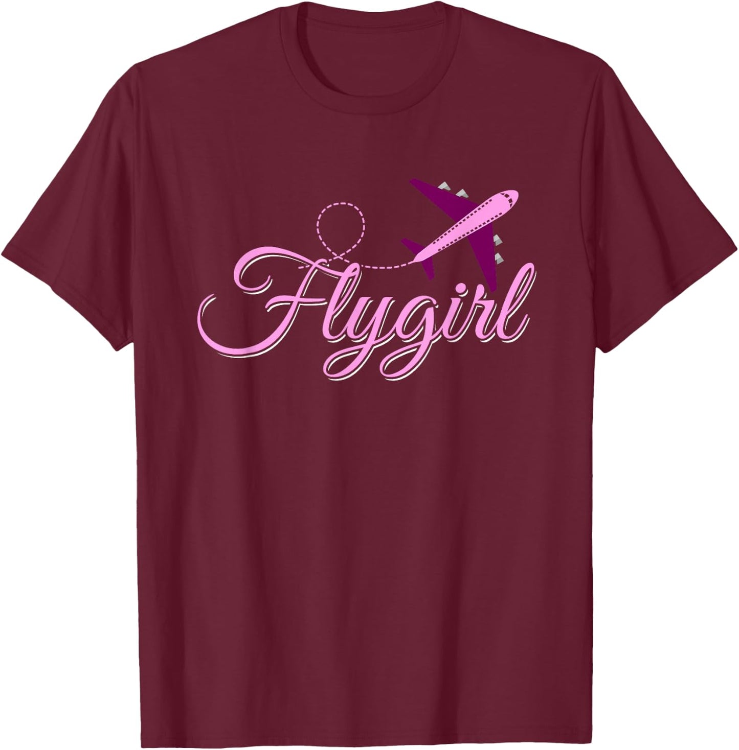 Flight Attendant Flygirl Airplane Pilot Stewardess T-Shirt - T-Shirt | Maroon