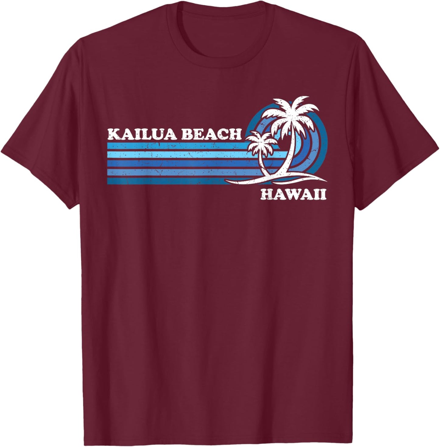 Retro Vintage Family Vacation Hawaii Kailua Beach T-Shirt - T-Shirt | Maroon
