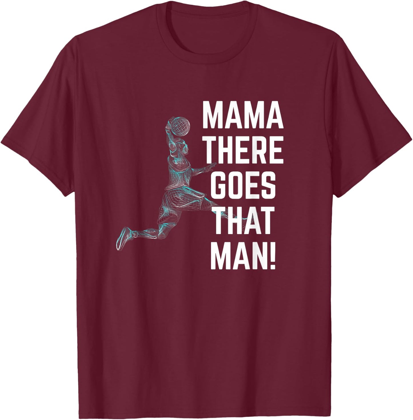 Mama, da geht dieser Mann Basketball Line Drawings T-Shirt - T-Shirt | Maroon