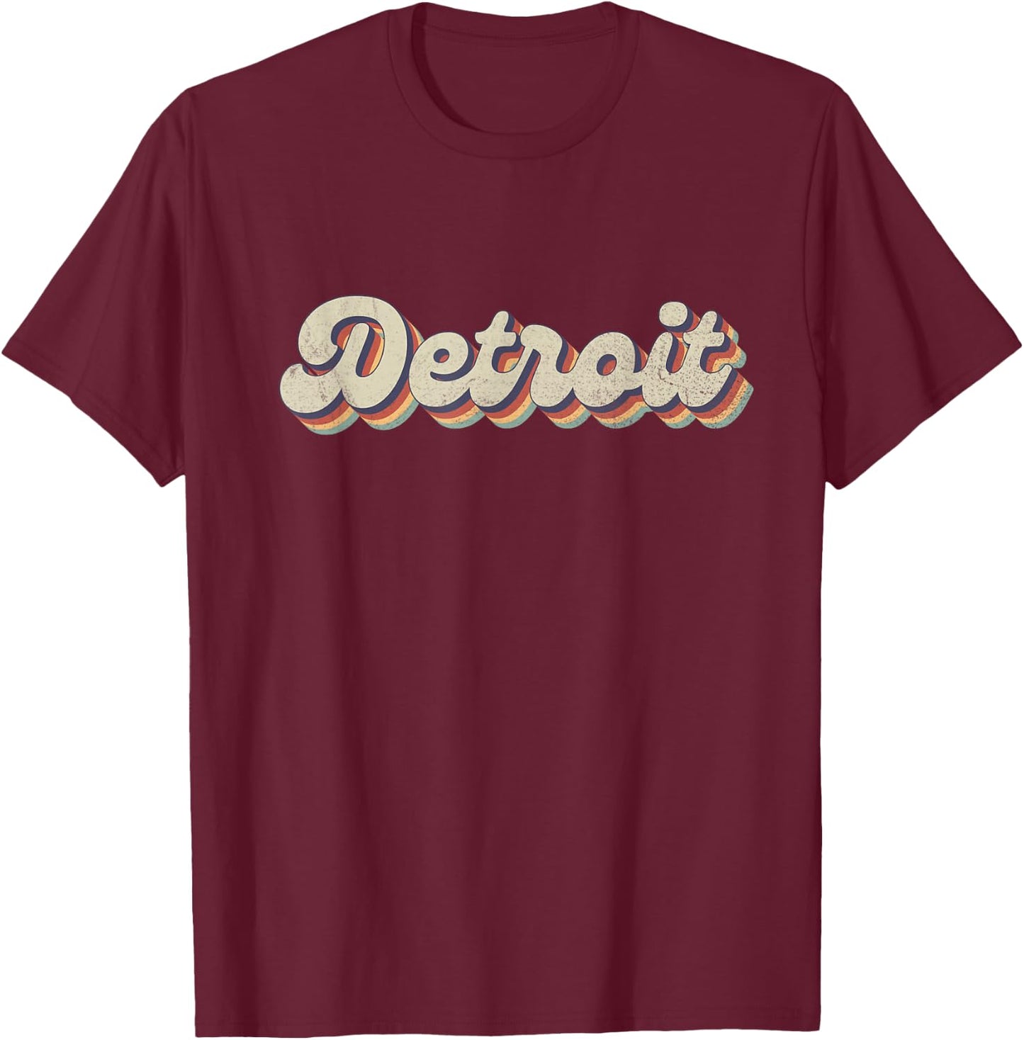 70's 80's USA City - Vintage Detroit T-Shirt - T-Shirt | Maroon