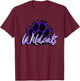 Wildcats Purple Black Cheetah School Sports Fan Team Spirit T-Shirt - T-Shirt | Maroon