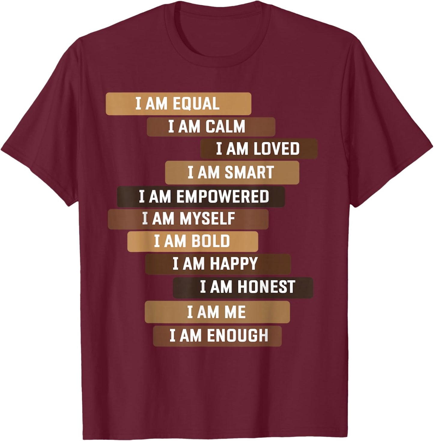 Melanin Goddess Positive Affirmation Quotes Black Educators T-Shirt - T-Shirt | Maroon