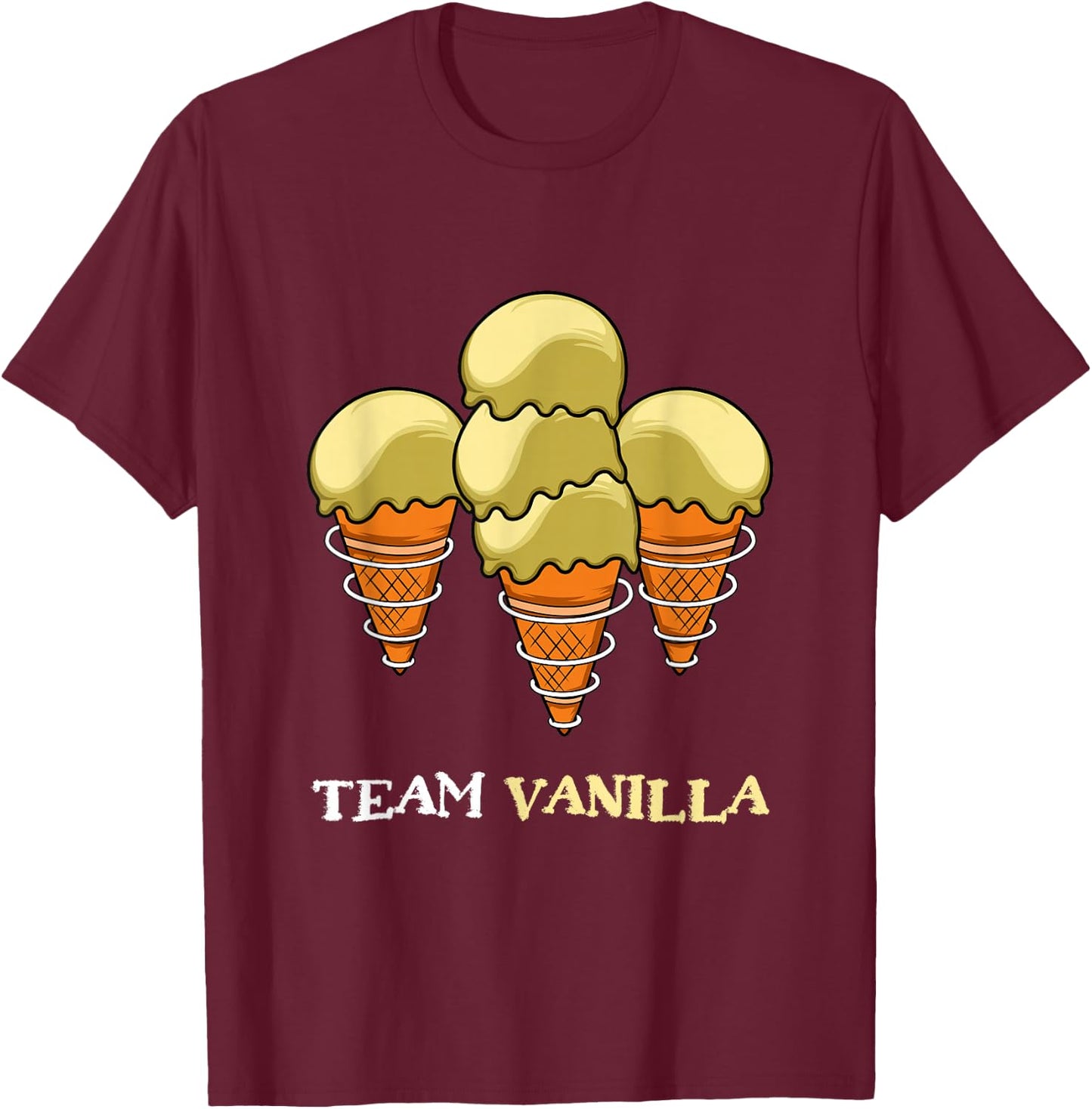 Team Vanilla Ice Cream Lovers. T-Shirt - T-Shirt | Maroon