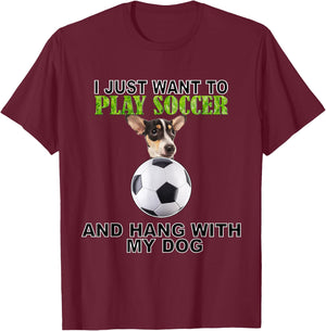 Play Soccer Hang W Dog Rat Terrier T-Shirt - T-Shirt | Maroon