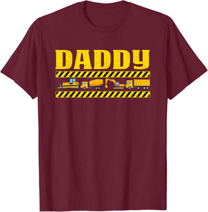Daddy Birthday Construction Party Matching T-Shirt - T-Shirt | Maroon