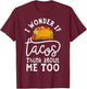 I Wonder If Tacos Think About Me Too T shirt Women Men Kids T-Shirt - T-Shirt | Maroon