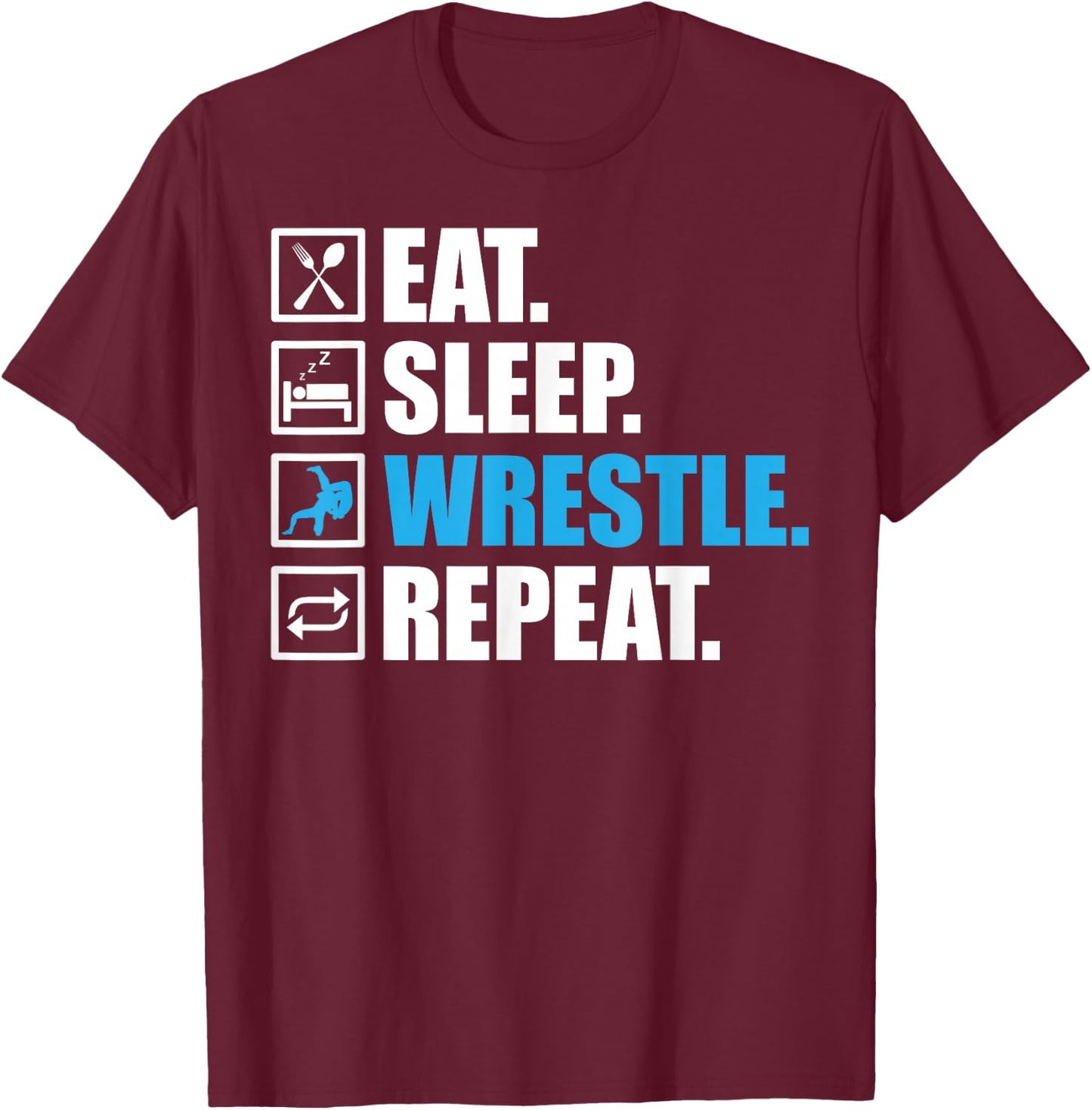 Funny Wrestling Designs Women Wrestle Athlete Fans Small T-Shirt - T-Shirt | Maroon