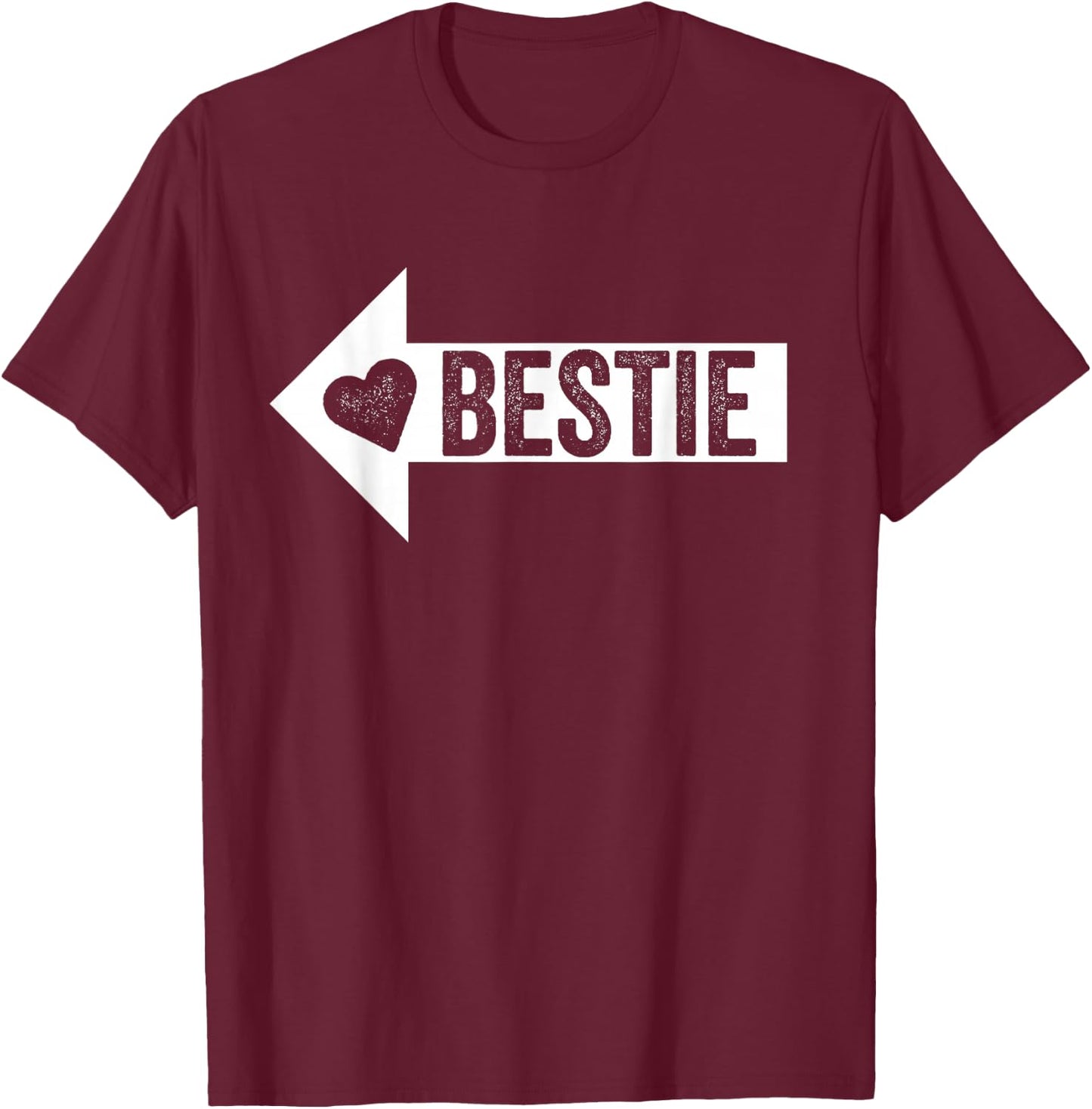 Arrow Pointing BFF Best Friend Bestie Matching T-Shirt - T-Shirt | Maroon