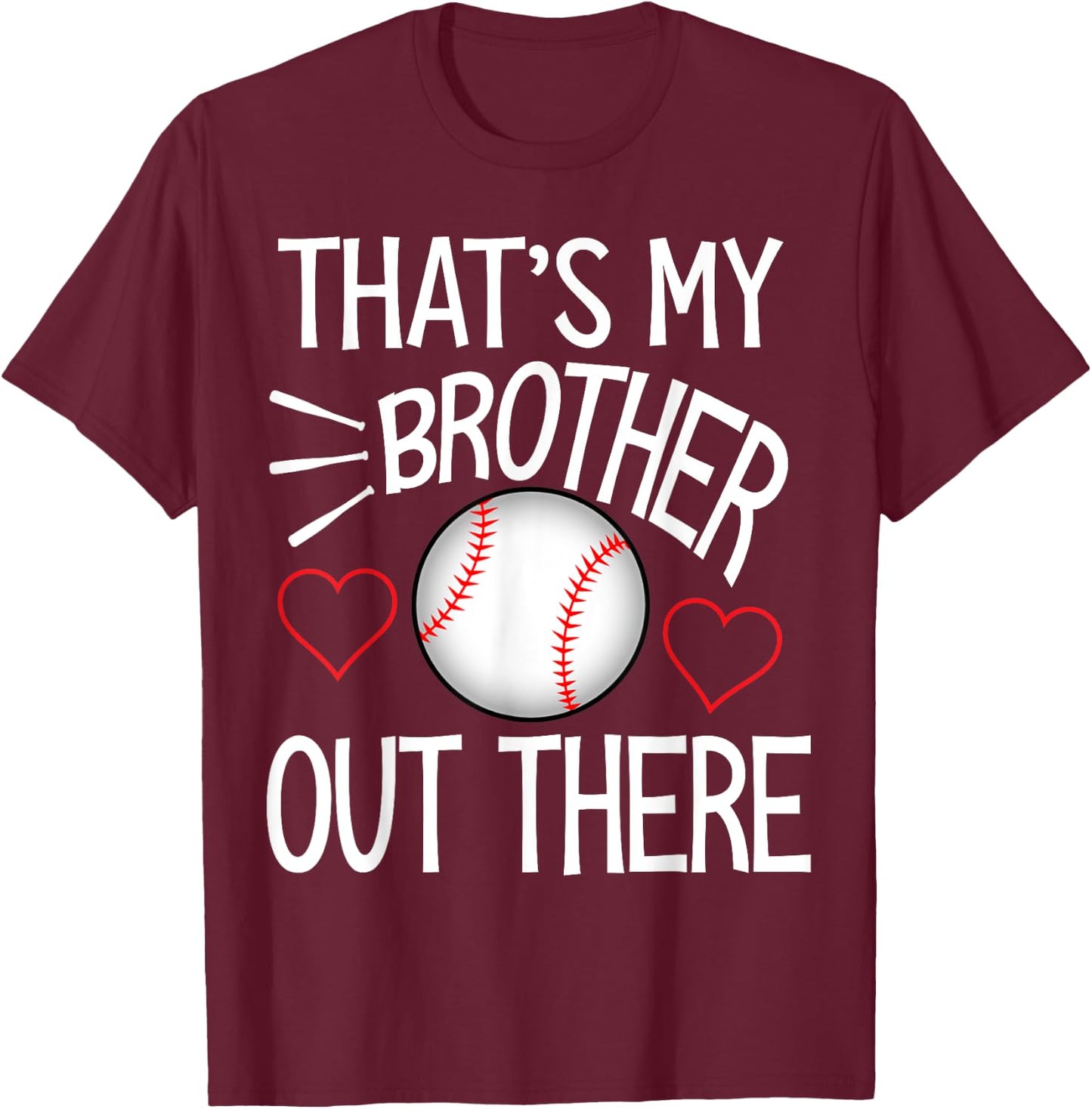 Baseball sister Shirt Cute Baseball Gift sisters T-Shirt - T-Shirt | Maroon