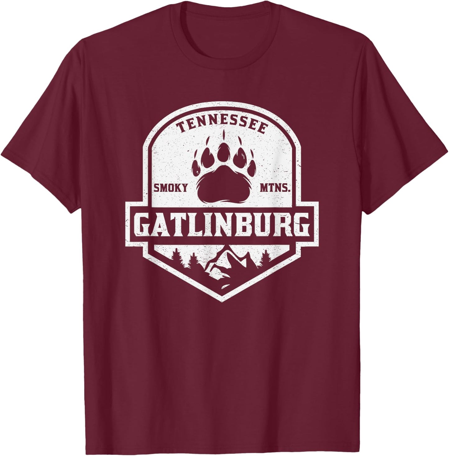 Gatlinburg Tennessee Great Smoky Mountains Bearpaw T-Shirt - T-Shirt | Maroon