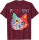 Picatsso Art Teacher Artist Painter Painting Cat Owner Women Girls Kids T-Shirt - T-Shirt | Maroon
