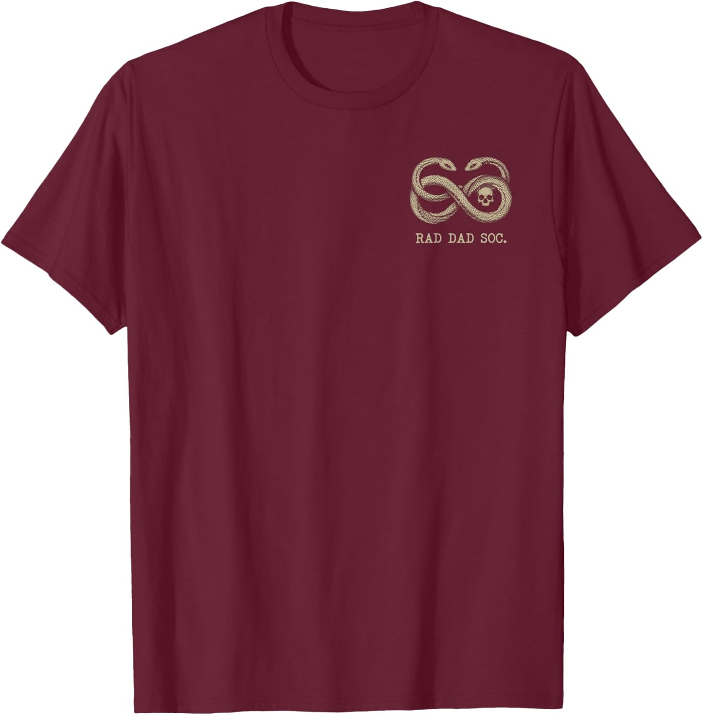 (2 Sided) Rad Dad Society Father's Day Husband Daddy Retro T-Shirt - T-Shirt | Maroon