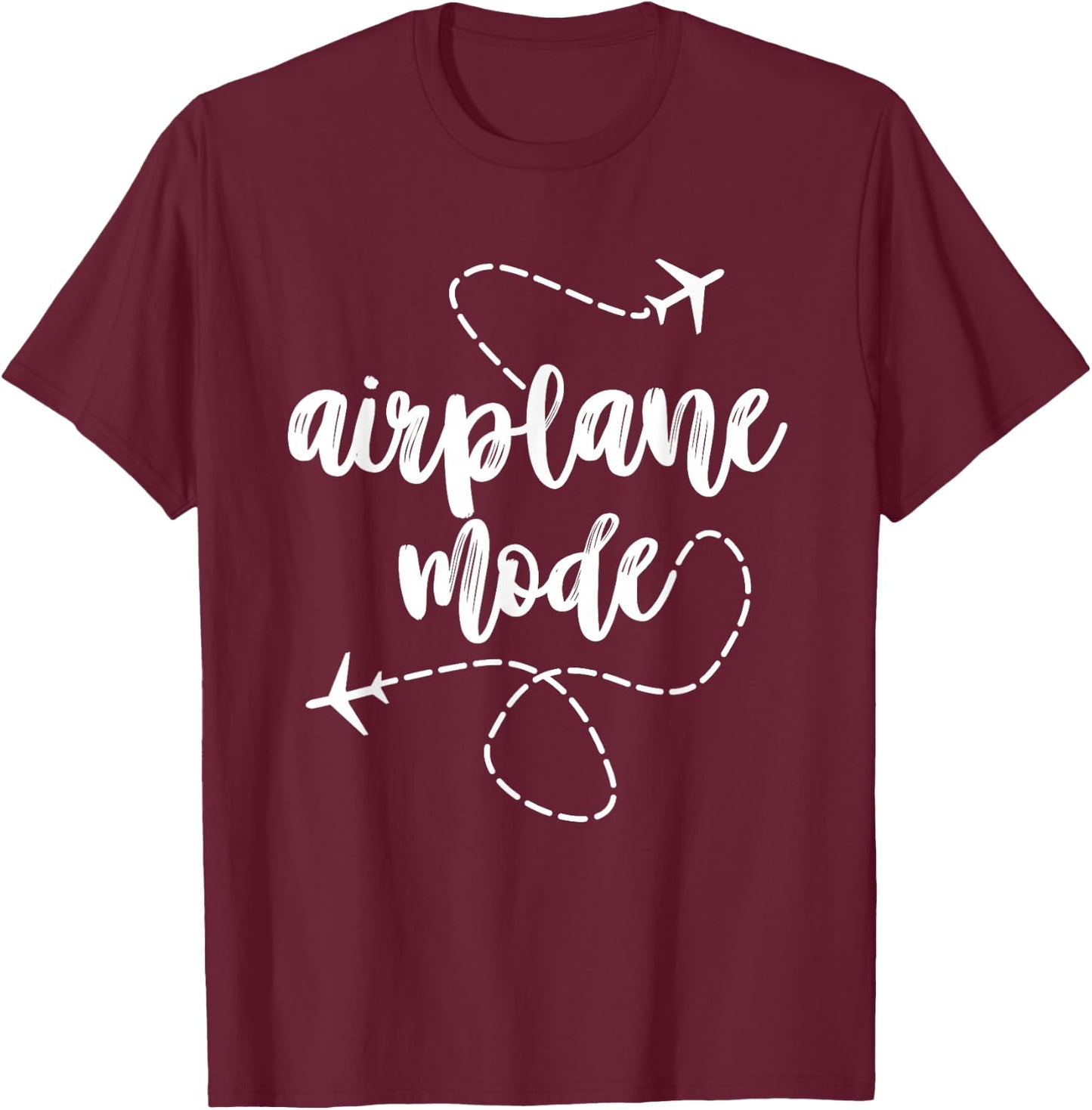 Mode Airplane | Summer Vacation | Travel Airplane T-Shirt - T-Shirt | Maroon