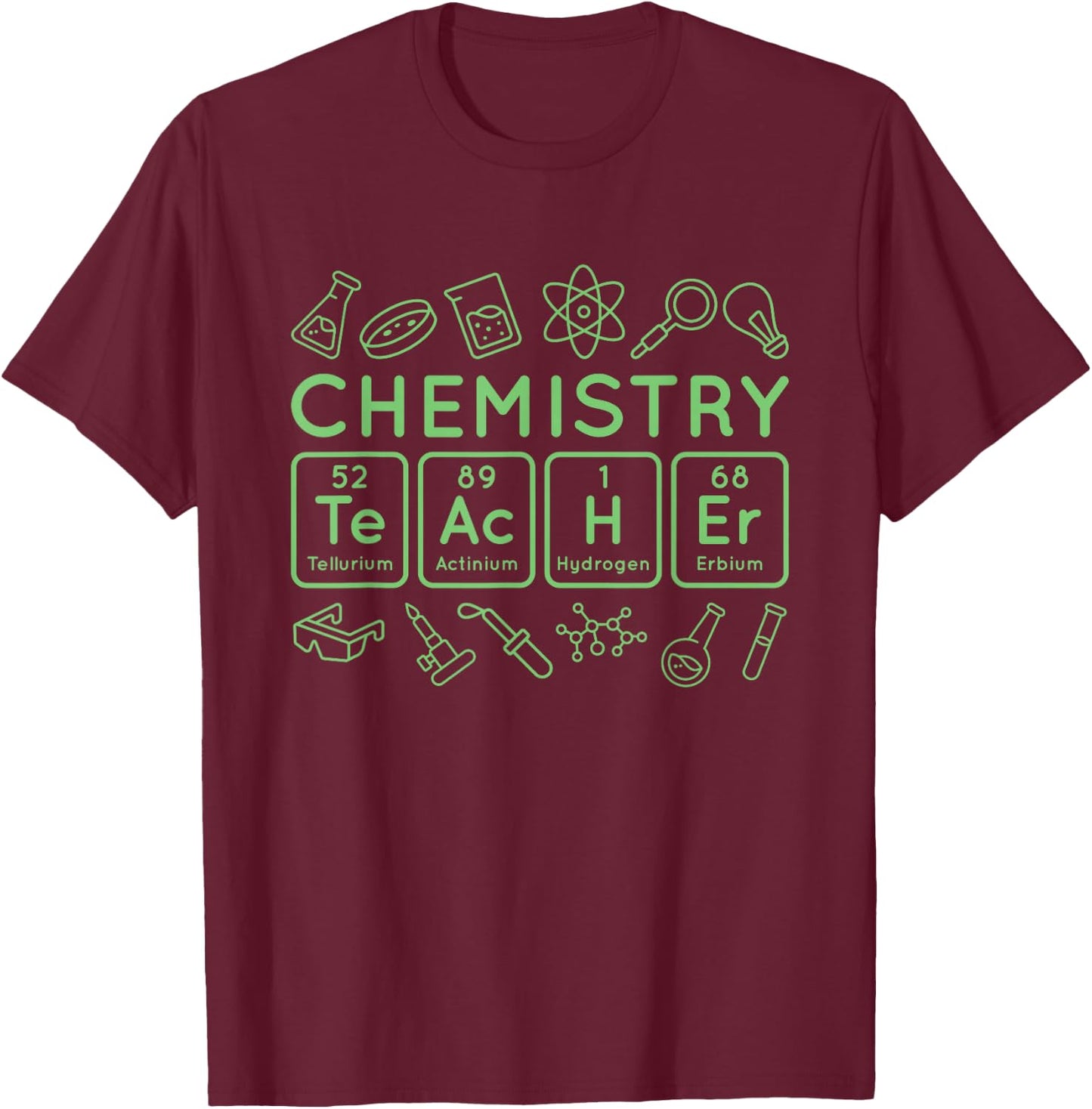 Periodic Table Chemistry Teacher, Chemical Element Symbol T-Shirt - T-Shirt | Maroon