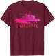 Modern Charlotte Cityscape Souvenir - Charlotte Skyline T-Shirt - T-Shirt | Maroon