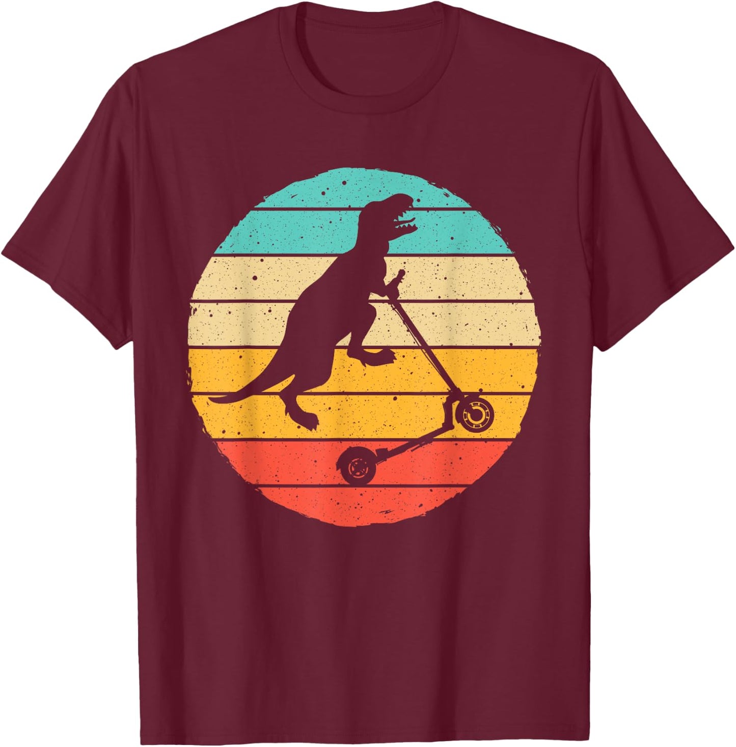 Funny Scooter Dinosaur T-rex Stunt Designs Women T-Shirt - T-Shirt | Maroon