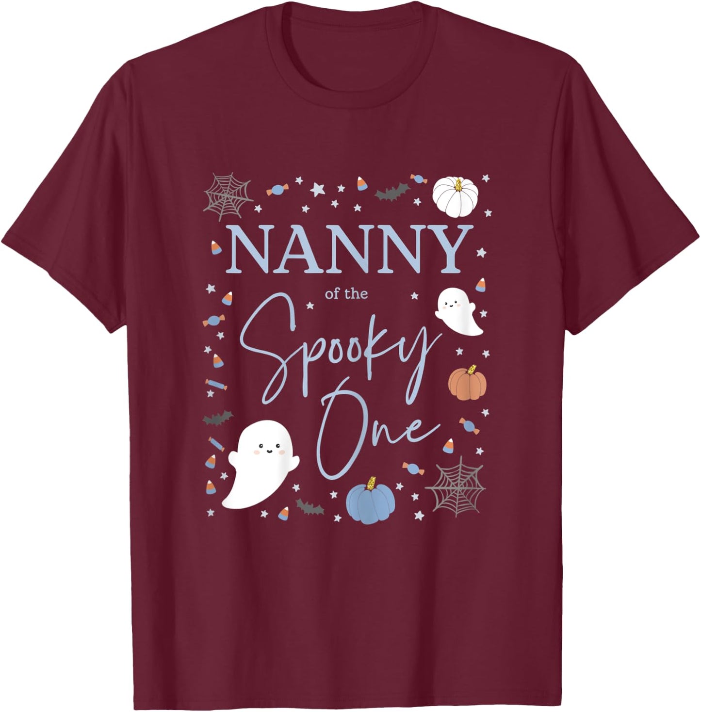 Nanny of the Spooky One First Birthday Boy 1st Halloween T-Shirt - T-Shirt | Maroon