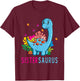 Sistersaurus Cute Dino Dinosaur Sister Saurus T-Shirt - T-Shirt | Maroon