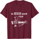 in Jesus Name I Play Bass Guitar Guitarist Player Men's T-Shirt - T-Shirt | Maroon