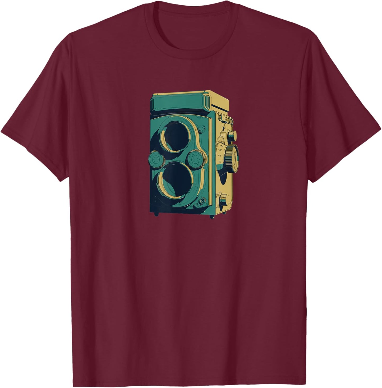 Vintage Medium Format Camera T-Shirt - T-Shirt | Maroon