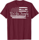 American Flag Patriotic 1776 We The People USA Print On Back T-Shirt - T-Shirt | Maroon