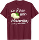 Mozzarella Cheese Recipes Buffalo Italian Fresh T-Shirt - T-Shirt | Maroon