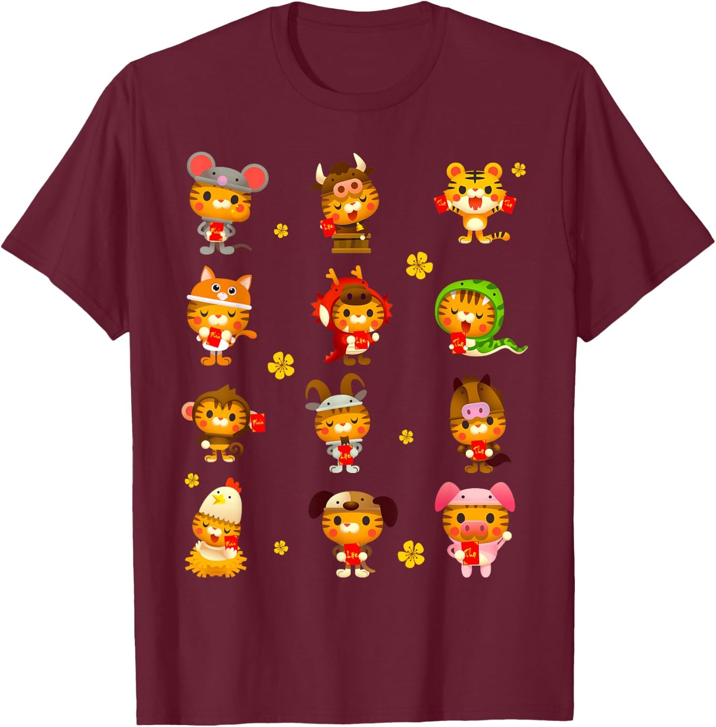 Vietnamese Tiger Zodiac Costume Lunar New Year Kids Toddlers T-Shirt - T-Shirt | Maroon