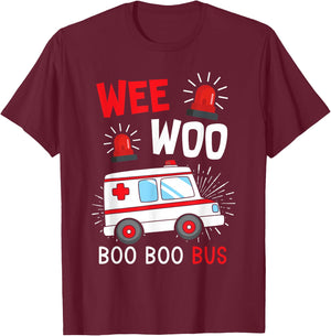 Paramedic Wee Woo Ambulance T-Shirt - T-Shirt | Maroon