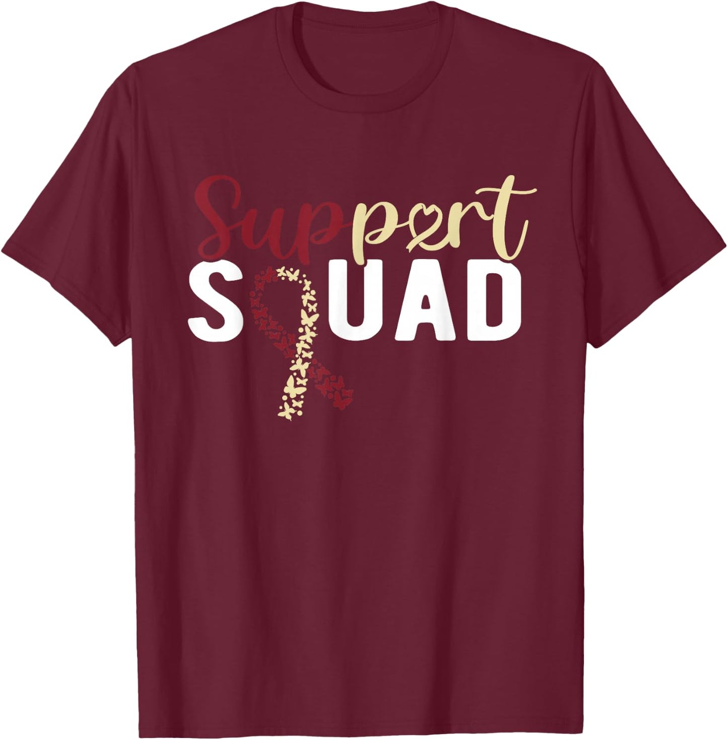 Head And Neck Cancer Support Squad T-Shirt - T-Shirt | Maroon