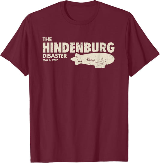 Distressed Airship Blimp - Hindenburg T-Shirt - T-Shirt | Maroon