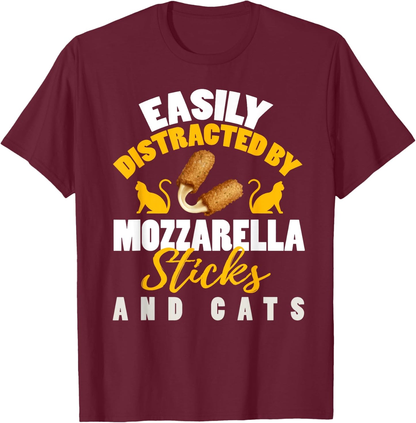 Mozzarella Sticks Shirt Funny Cat Lover Mozzarella Sticks T-Shirt - T-Shirt | Maroon