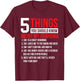 5 Things Should Know About My Grandma Grandmother T-Shirt - T-Shirt | Maroon