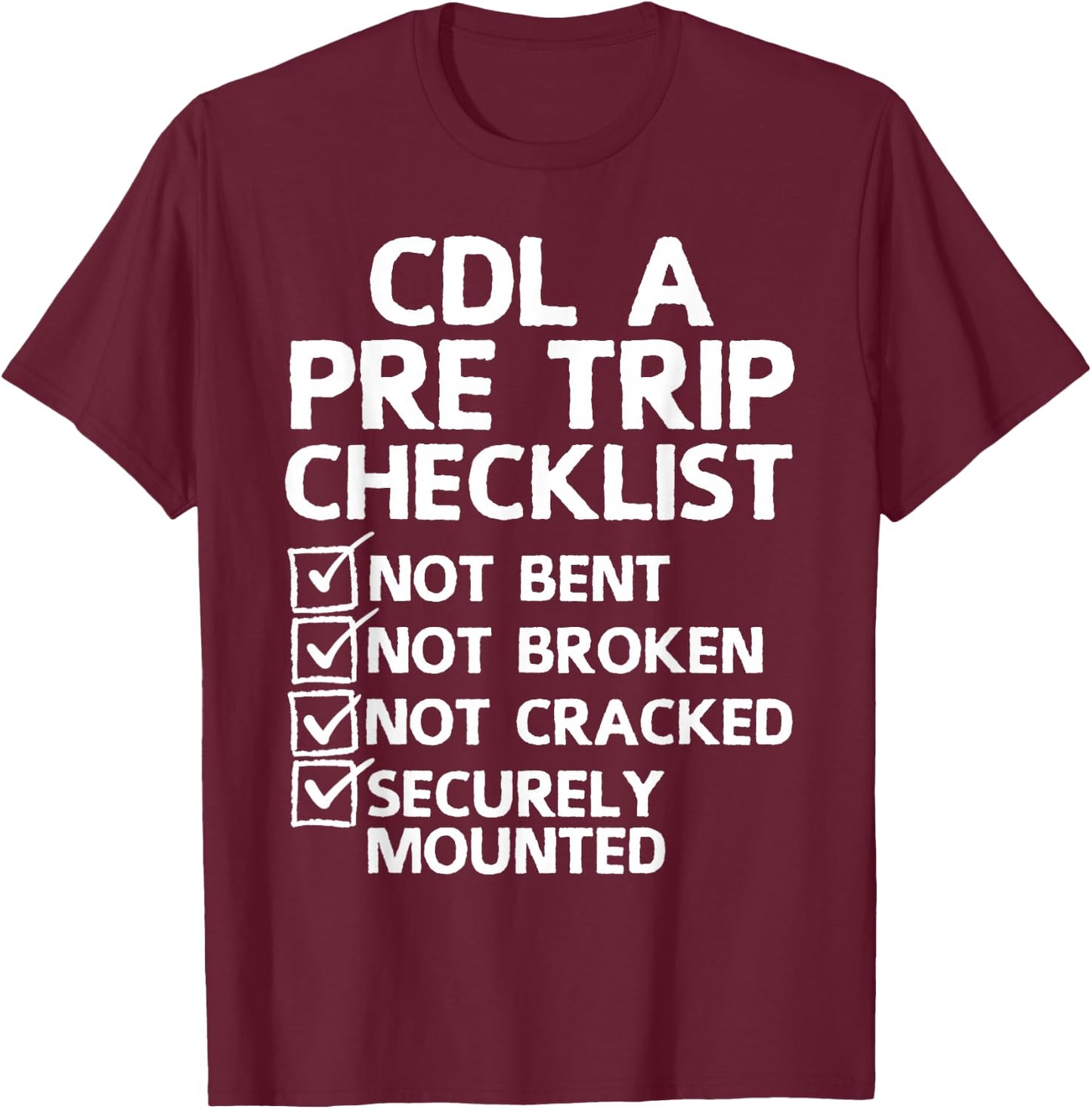 Cool CDL Trucker Art Women Trucking CDL Truck Driver T-Shirt - T-Shirt | Maroon