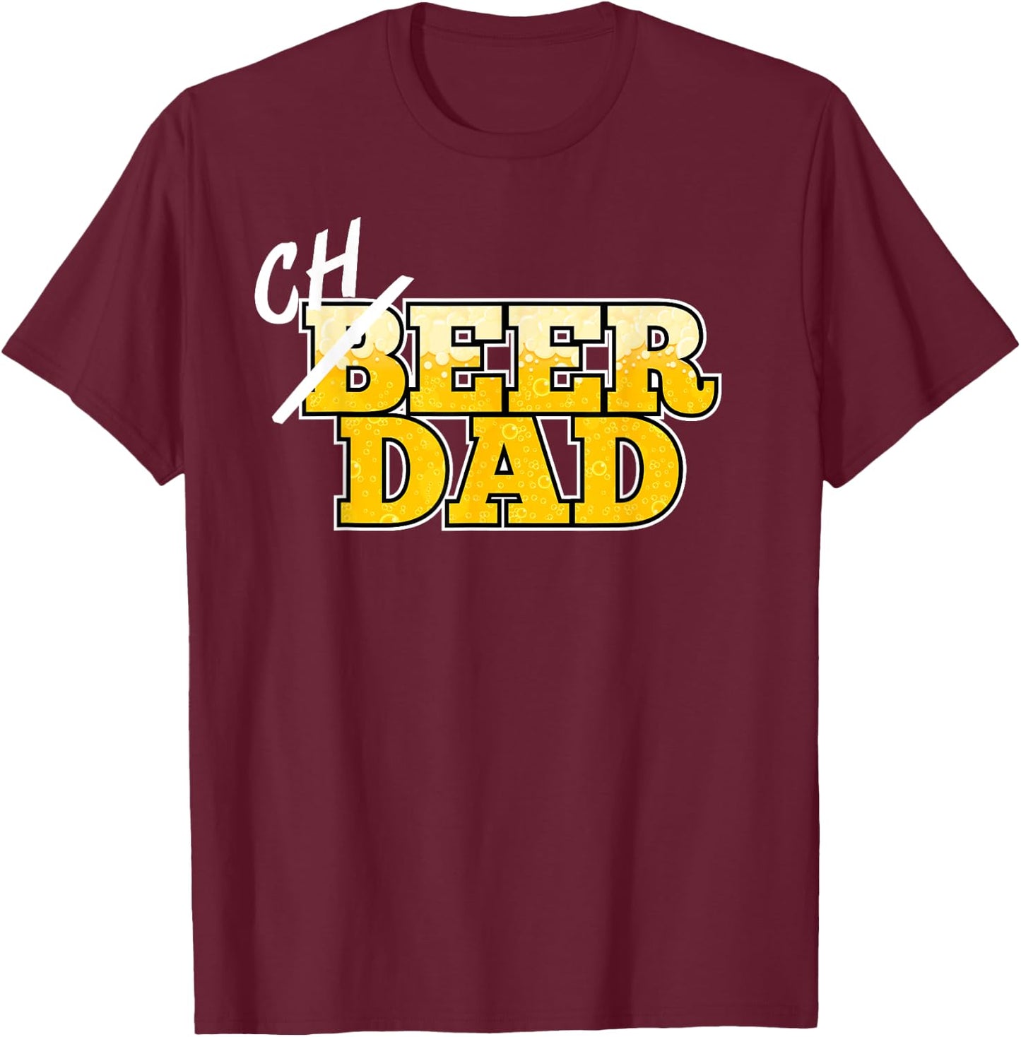 Cheer Dad T Shirt Father's Day Beer Cheerleading Gift T-Shirt - T-Shirt | Maroon