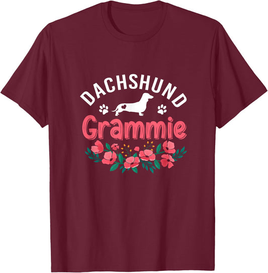 Dachshund Grammie Dog Gifts Women Grandma Dog Pet Christmas T-Shirt - T-Shirt | Maroon
