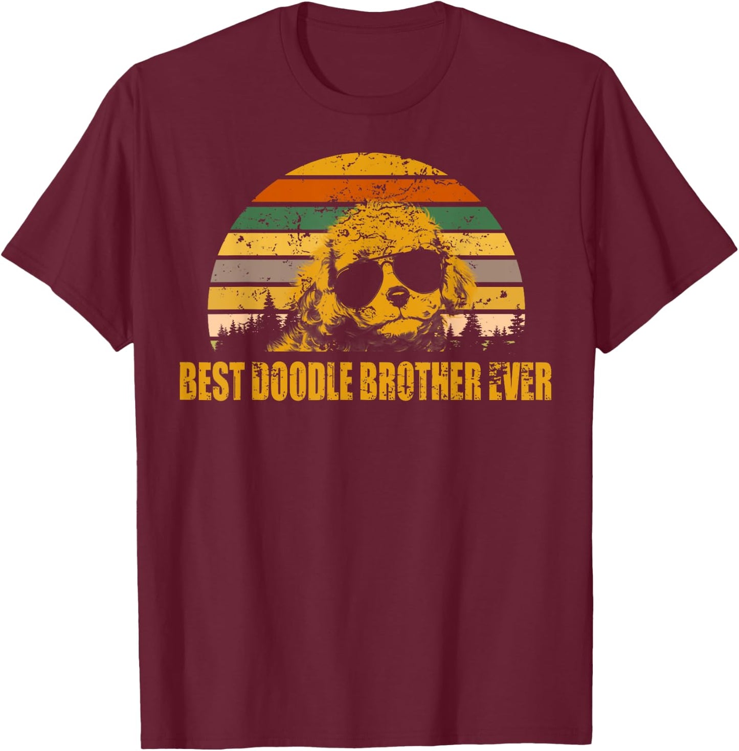 Vintage Goldendoodle Brother Best Doodle Brother Ever T-Shirt - T-Shirt | Maroon