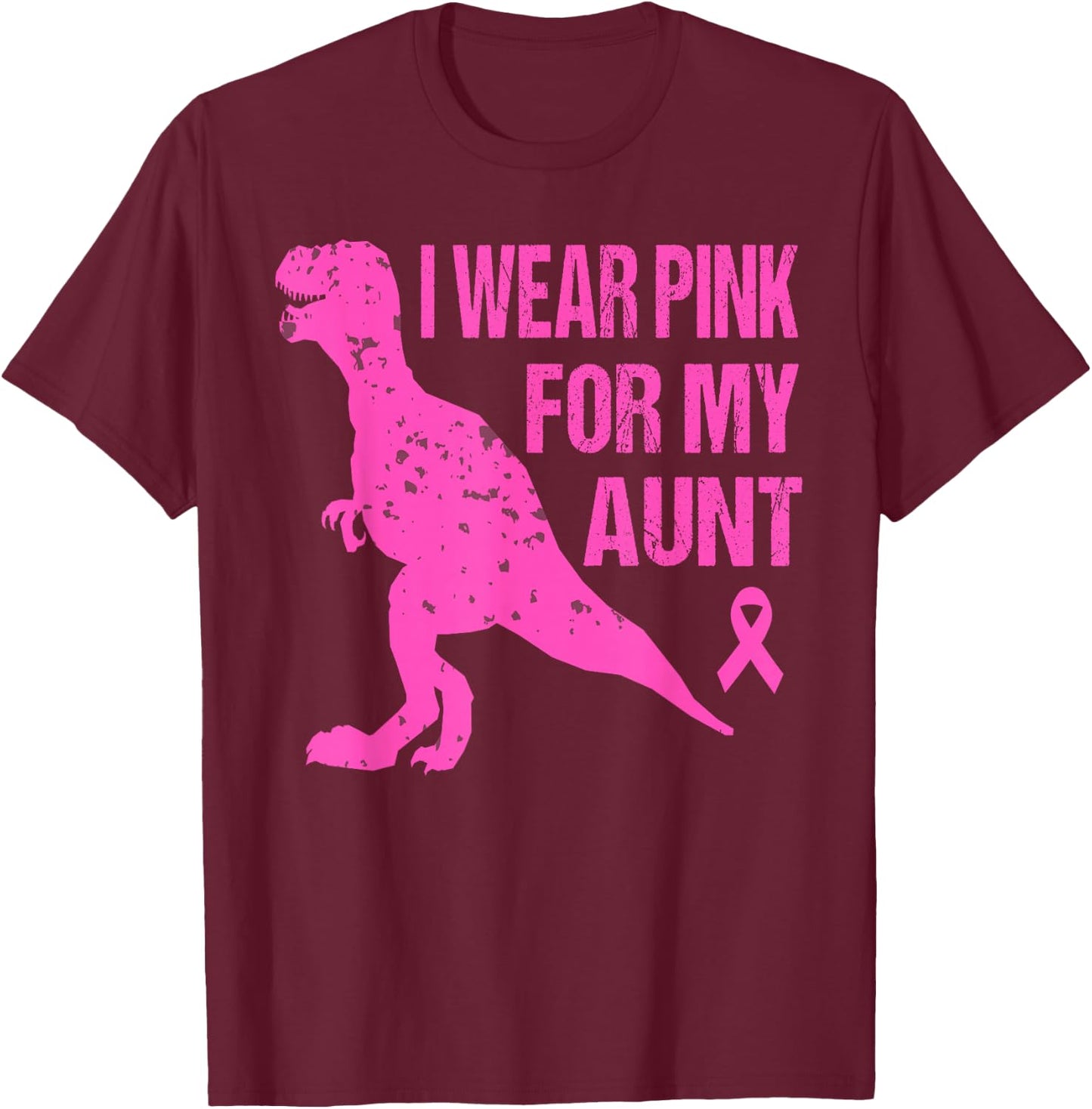 I Wear Pink For My Aunt Breast Cancer Awareness Toddler Kids T-Shirt - T-Shirt | Maroon