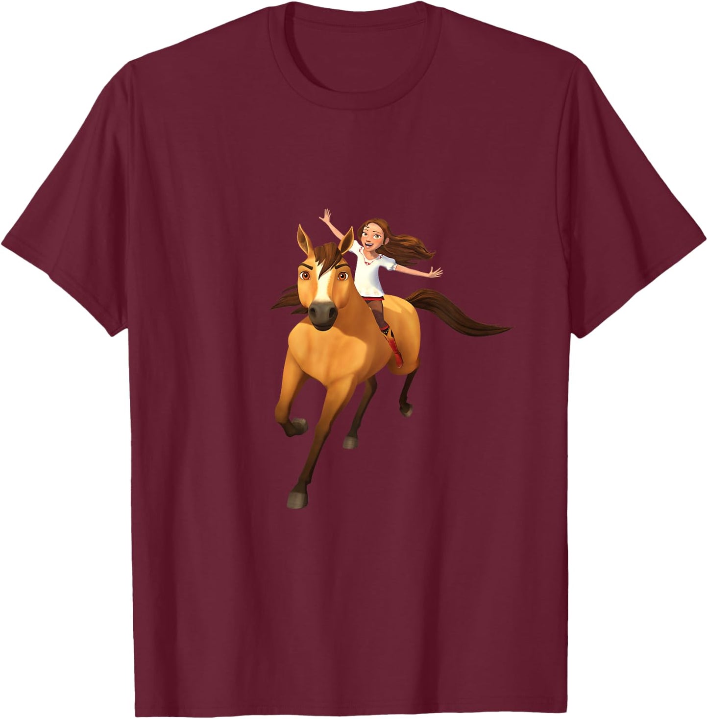 DreamWorks Spirit Riding Free - Lucky Riding Kids T-Shirt - T-Shirt | Maroon