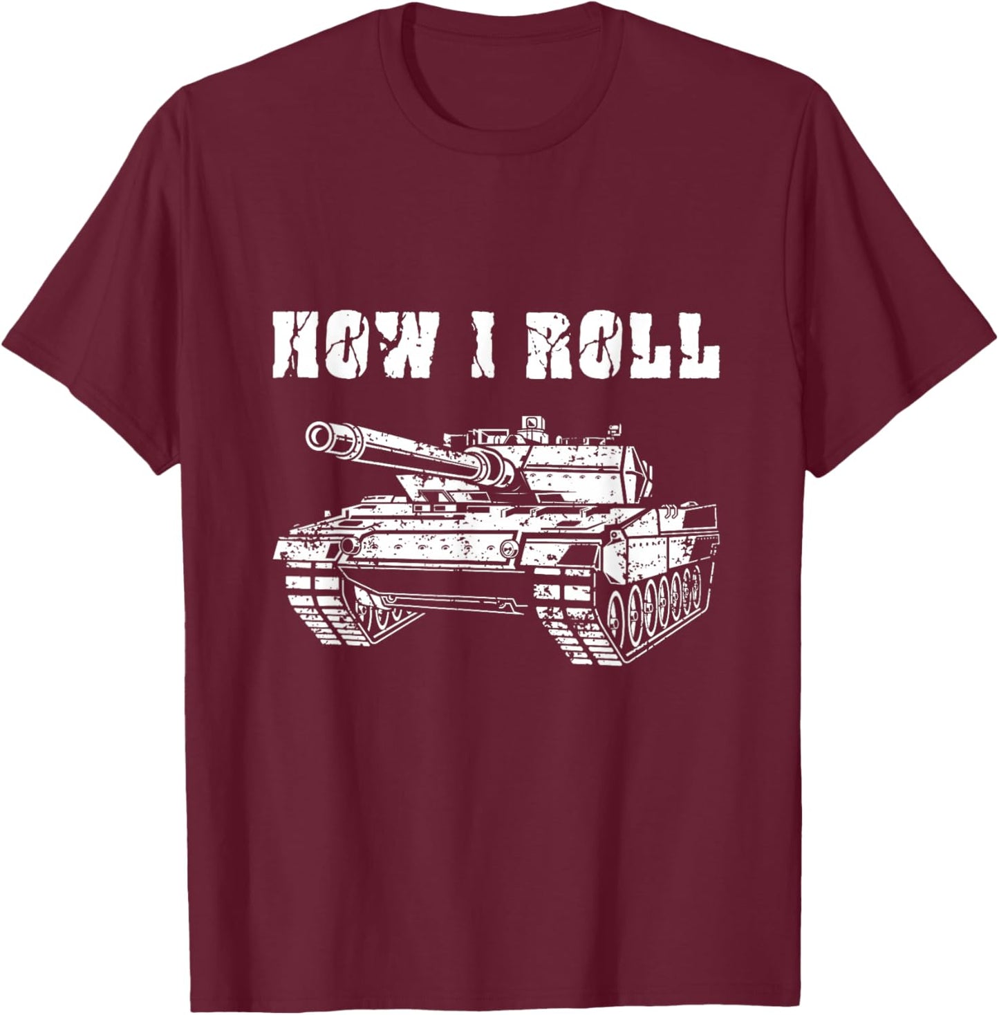 Tank Military Vehicle Firepower Army Soldier T-Shirt - T-Shirt | Maroon