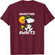 Peanuts - Snoopy Adventure Awaits T-Shirt - T-Shirt | Maroon