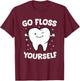 Dental Squad Store Dentist Assistant Teeth - Black, Small, , Short Sleeve, Classic Fit, Cotton Polyester Blend T-Shirt - T-Shirt | Maroon