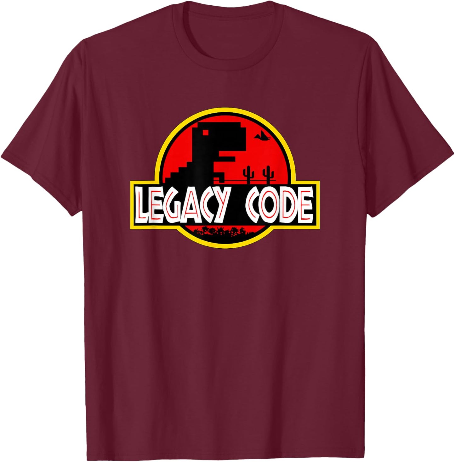 Tech Humor - Legacy Code Park for Programmers, Coders, Cyber T-Shirt - T-Shirt | Maroon