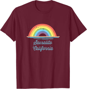Sausalito California Souvenir Graphic T-Shirt - T-Shirt | Maroon